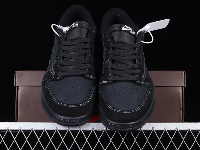 All categories Air Jordan Jordan series basketball shoes Air Jordan 1 Low Travis Scott x Air Jordan 1 Low OG "Triple Black" AJ1 Joe 1 Black Warrior Undercut DM7866-001